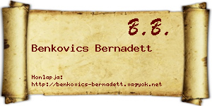 Benkovics Bernadett névjegykártya