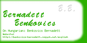 bernadett benkovics business card